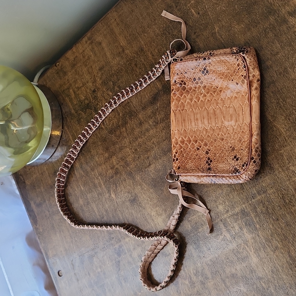 Ambre Babzoe Genuine Python Snakeskin Purse